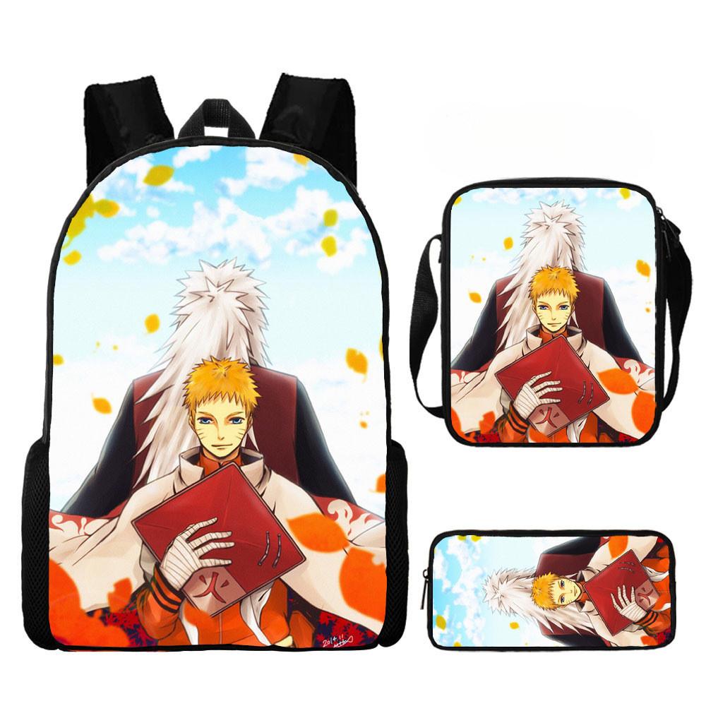Backpack Naruto Children Set With Pencil Case And Versatile For School Trips Day