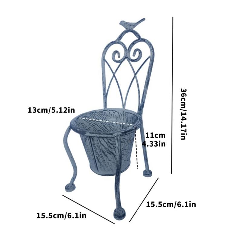 Planter Decoration Iron Plant Basket Shabby Metal Flower Holder Pot Stand for Indoor Outdoor Home Farmhouse