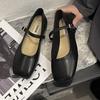 [Youshilai] Retro Temperament Square Head Loafers Women's 2025 Spring New Shallow Mouth Word with Mary Jane Shoes