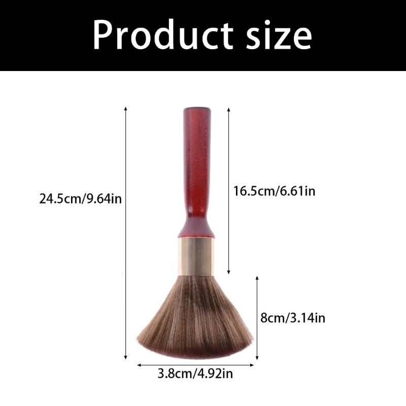 Fiber Hair Cleaning Brush Natural Wooden Handle Barber Tool For Stray Hair Removal And Maintenance