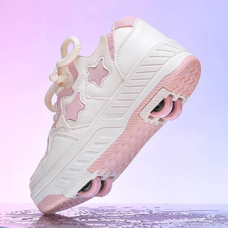 29-40 Botas Deportivas de Cuatro Ruedas para Niños Patinaje sobre Ruedas Se Pueden Ocultar Como Zapatos Deportivos Planos Zapatos de Patinaje Zapatos Deportivos, Zapatos de Patinaje sobre Hielo para Mujer