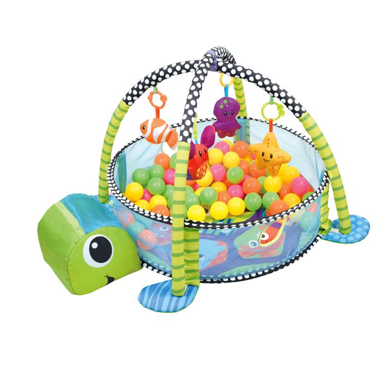 Multifunctional Baby Ocean Ball Play Mat with Gym Rack and Fence