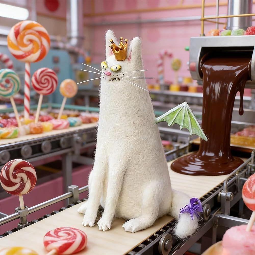 Cartoon-Tiere Wollfilz Vertraute Schrullige Handgemachte Begleiter Mini Große Augen Seltsam Niedlich Gefilzte Begleiter Mini-Tierdekoration