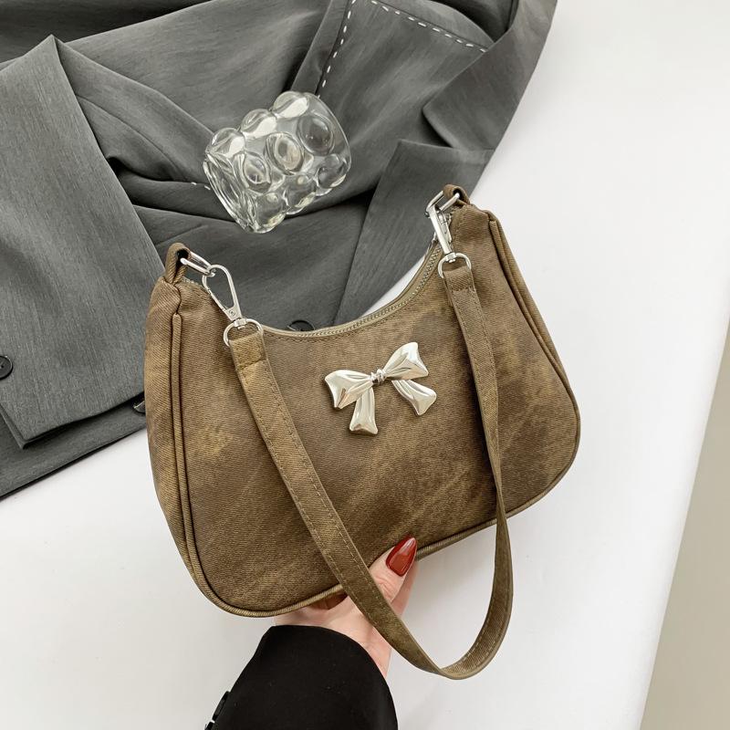 

Trend foreign style small square bag 2024 spring new fashion simple shoulder bag crossbody bag simple fashion underarm bag коричневый
