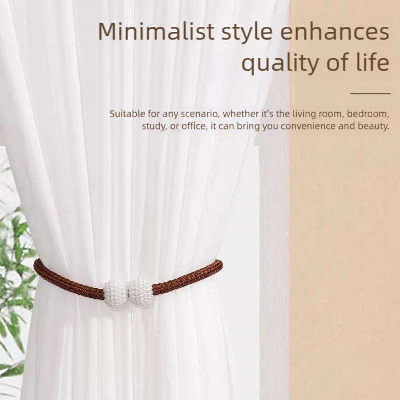 Magnetic Curtain Tiebacks,Decorative Curtain Holdbacks for Window Decors Curtain Holders for Drapes Modern Tie Backs