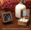 Vintage Handmade Black Walnut Wood Jewelry Box Portable Ring Necklace Storage Organizer for Small Trinkets