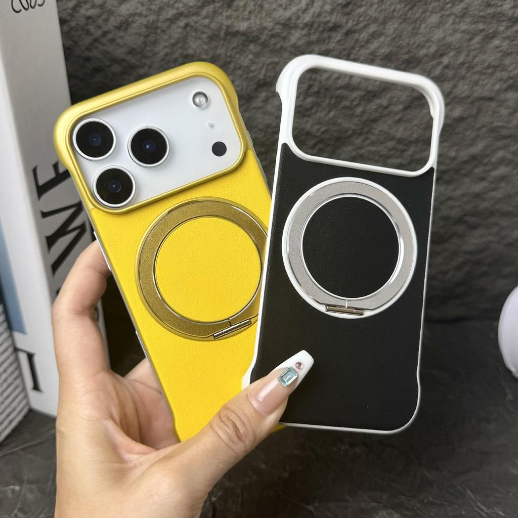 360° Stand Case: Frameless, Solid Color, Anti-Stain, Erasable, Magnetic Cover for Apple iPhone 17 Pro Max