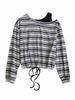 2025 Summer Women's Striped Off-Shoulder Long-Sleeve T-Shirt - Versatile, Simple, Slimming Top for Commute
