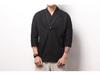 Men's Chinese Cotton-Linen V-Neck Retro Hanfu T-Shirt, Summer Three-Quarter Sleeve, Loose Plus Size