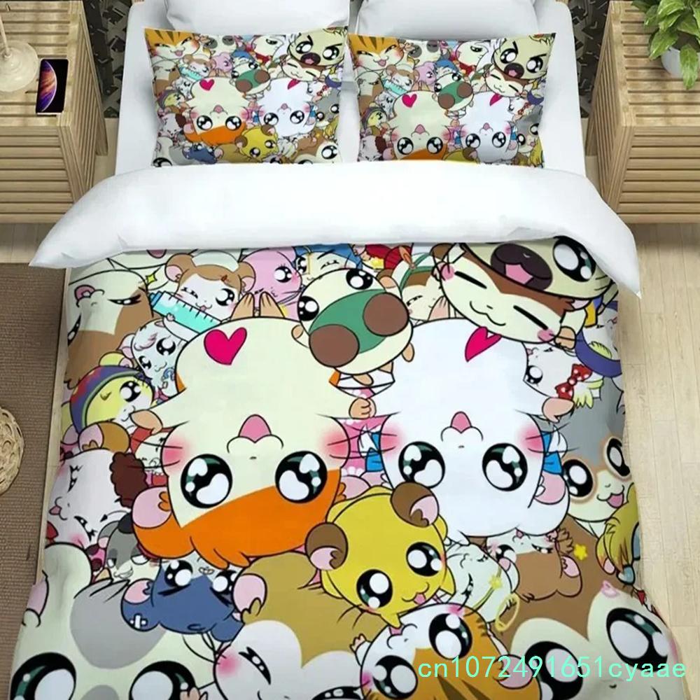 3D Printing Cartoon Lovely Hamtaro Bedding Set Bedroom Soft Modern Bedspreads Comefortable Duvet Cover Quilt Cover Pillowcase