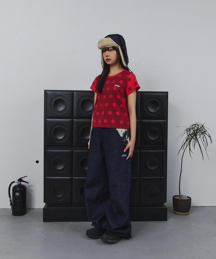 Tansanmageunesyum Dot Pattern T-Shirt (Red)