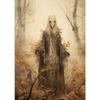 Dark Academia Art Witch's Black Cat Poster Prints For Gallery Home Decor Gothic Crow Haunted House Canvas Painting Wall Art