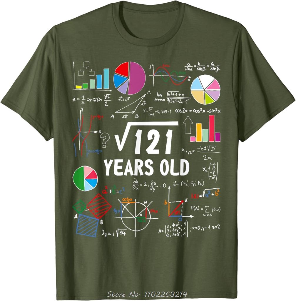 Square Root Of 121 11th Birthday Oversized T-shirt Love Math Men's Clothing Retro Fashion Cotton Tshirt Design Fitness T Shirt