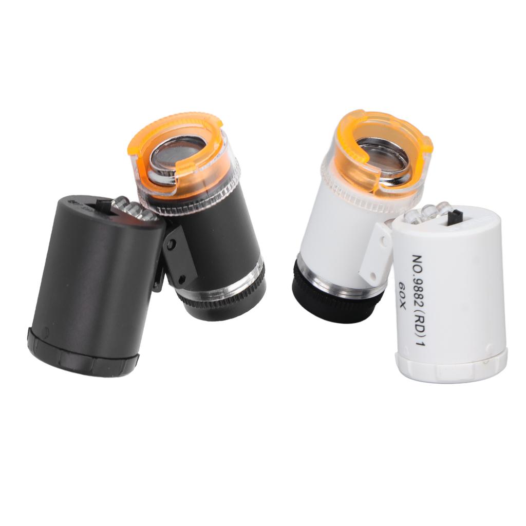 60X miniaturní zvětšovací lupa Přenosná pokladní lupa Detektor LED Light Pocket Microsc