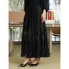 JZ Jiuzi Shopping Mall Same Elegant Light Mature Mesh Lace Splicing Folded Half Length Skirt for Women 2025 Spring New Style
