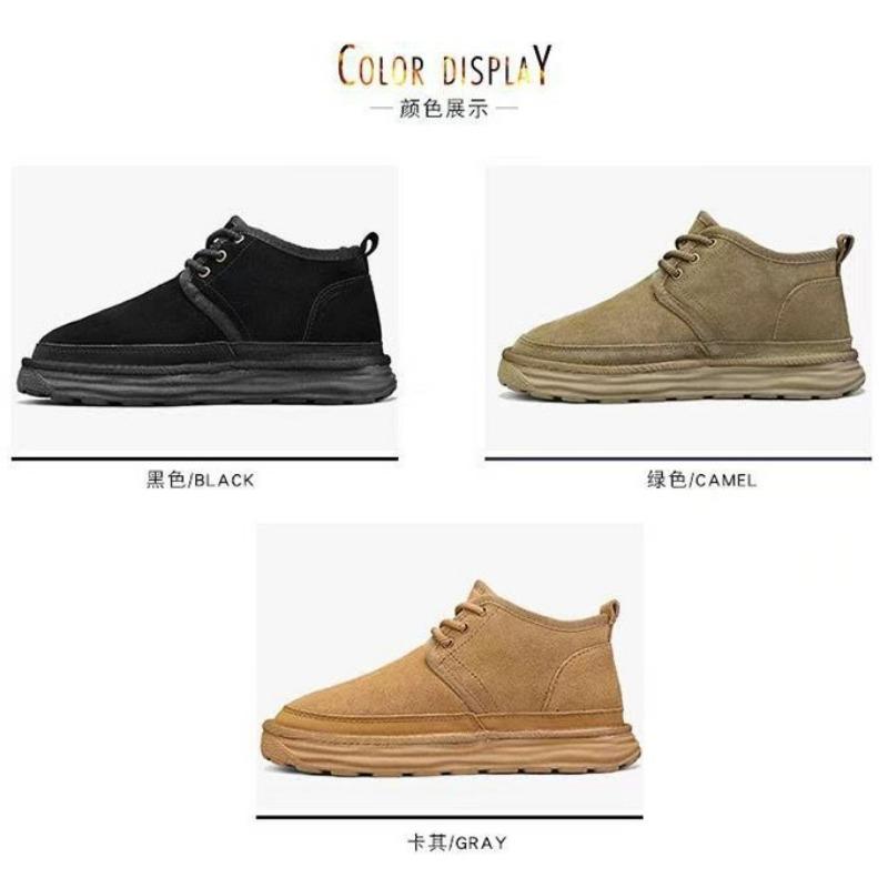 Snow boots fleece thickened warm couple shoes autumn and winter outdoor suede thick sole heightening men's cotton shoes