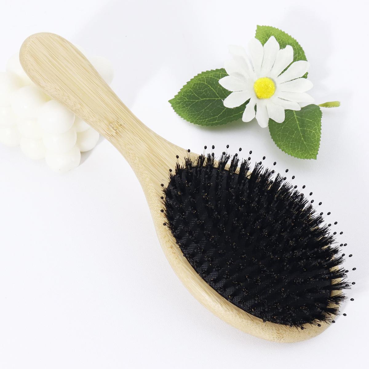 

1 шт. бамбуковая и деревянная расческа с воздушной подушкой, натуральная щетина и нескользящая ручка, массажер для кожи головы, Специальная для париков из натуральных волос