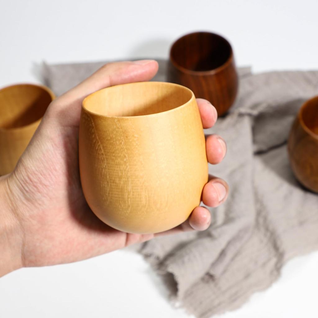 Natural Wood Cup, Teacup, Egg Cup, Wooden Lacquer Cup, Free Cup, Mug, Teacup, Dishwasher Safe, 200ml