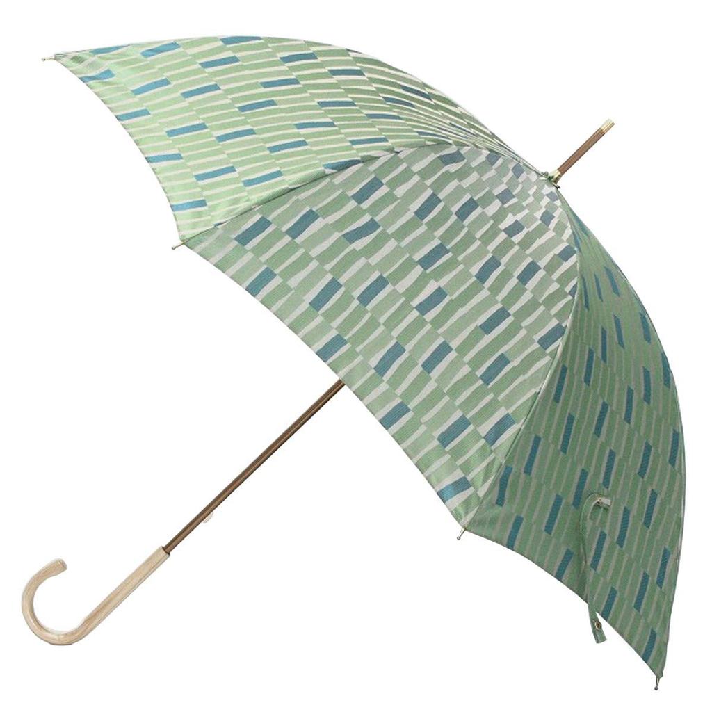 Makita Shoten Rain Long Nordic Jacquard Manual Made in 16248809 Women's Umbrella, Umbrella, Umbrella, (Large Branch) Pattern, Green, Opening, Japan,