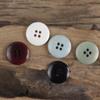 Double-Breasted Cotton Linen Cardigan with Fruit and Coffee-Colored Buttons In White, Wine Red, and Black