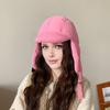 Chapéu Lei Feng Cor Sólida Outono Inverno Chapéu de Penas Design à Prova de Vento Fivela Ajustável Touca para Clima Frio