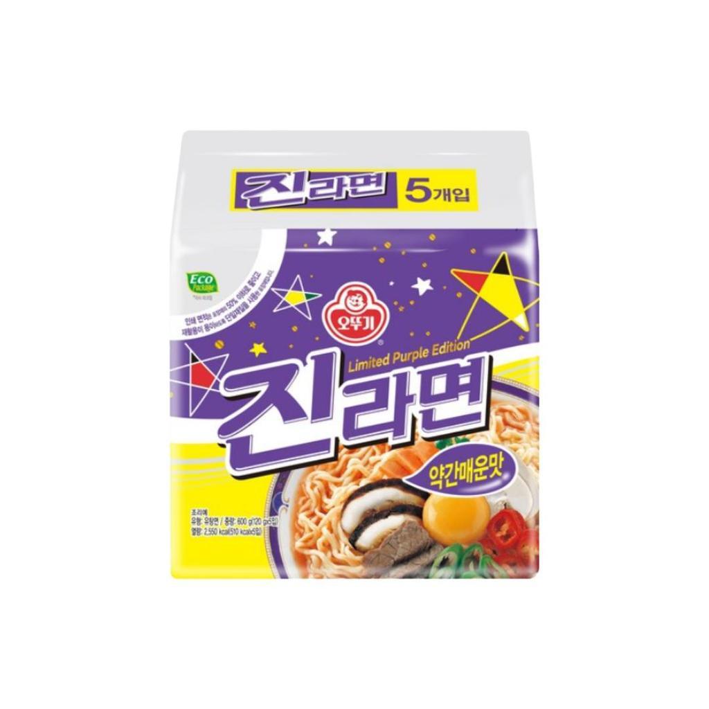 Ottogi Jin Ramen (Mild / Spicy / Mild Spicy) in Cup, Bag / Korean Ramen, Korean Noodle, Kfood, Authentic Korean Food Mild Spicy (Bag) 120g x 5ea