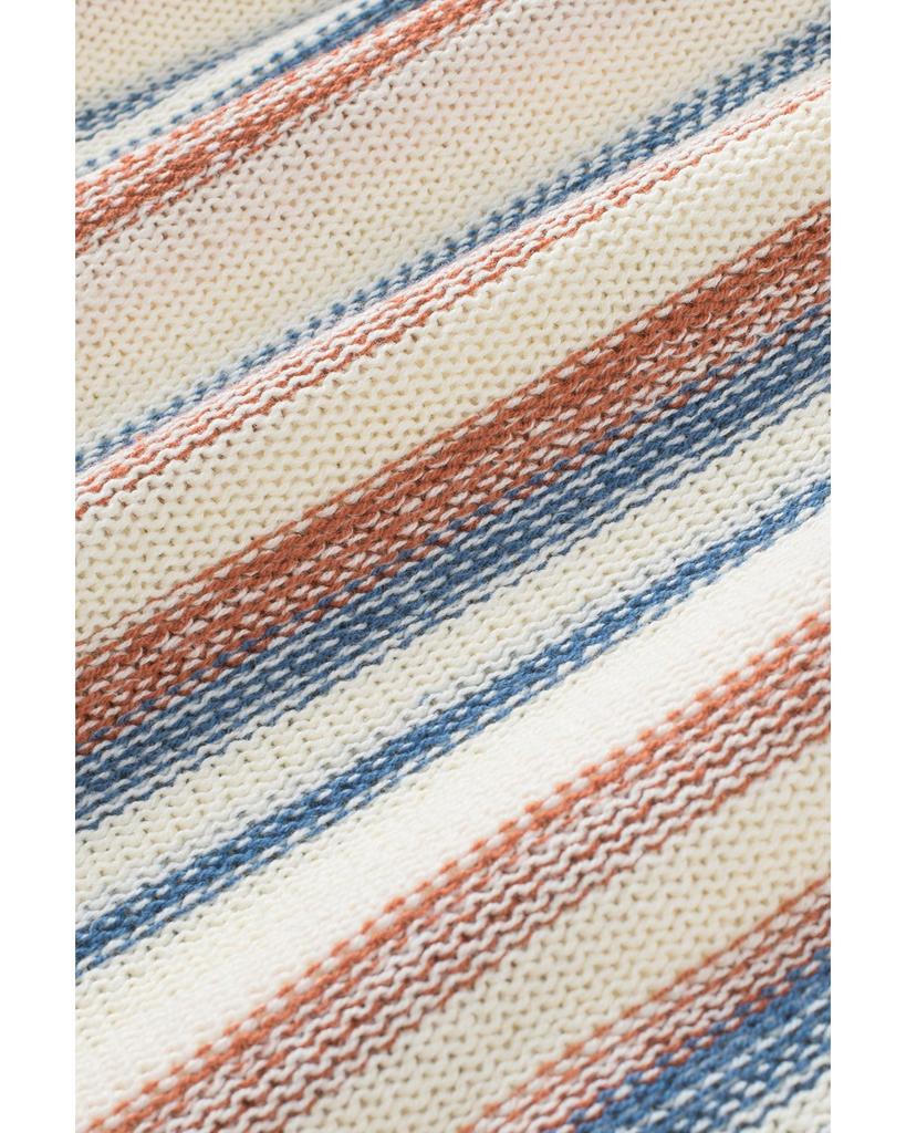 Azura Exchange Πλεκτό ριγέ πουλόβερ με κουκούλα τσέπης καγκουρό