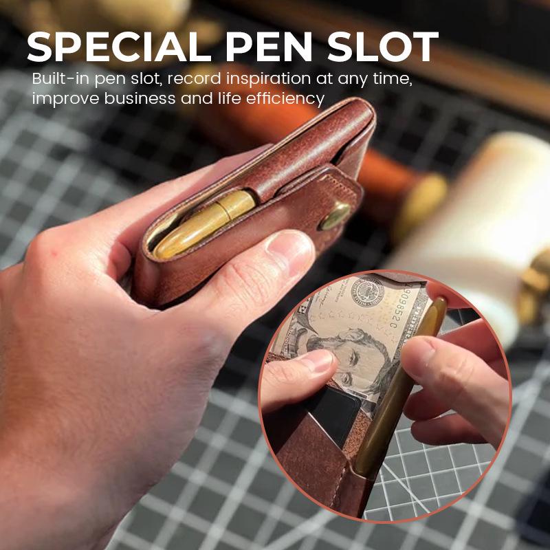 Pánská retro kožená mincovka a držák na doklady