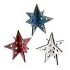Wooden Independence Day Ornament, 3D Spliced Stars Red White Blue Patriotic Decoration, Fourth of July Decoration