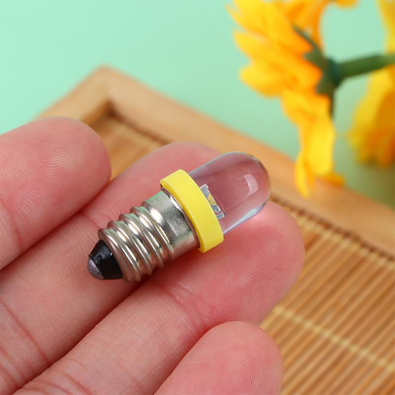 5PCS E10 LED Screw Base Indicator Bulb Cold White 12V DC Light Bulb  Low Power Consumption