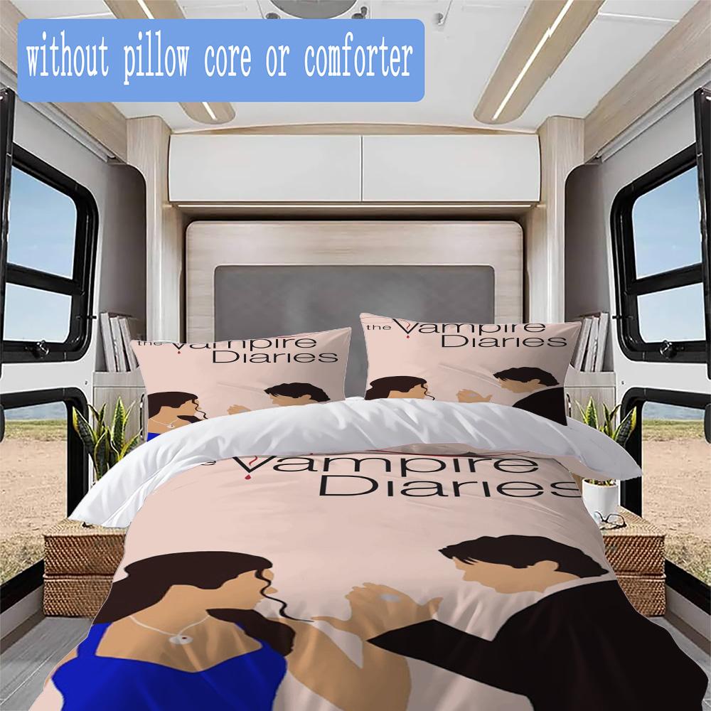 The Vampire Diaries Pattern Bedding,Quilt Set Quilt Cover Pillowcase Home Birthday Gift (1*duvet cover+2*pillowcase,without core)SSJT0917515