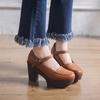 Retro Women's Mary Jane Wedge Platform Shoes - 2026 Spring Collection, High Heels with Thick Heel and Soft Sole, Waterproof Single Shoes