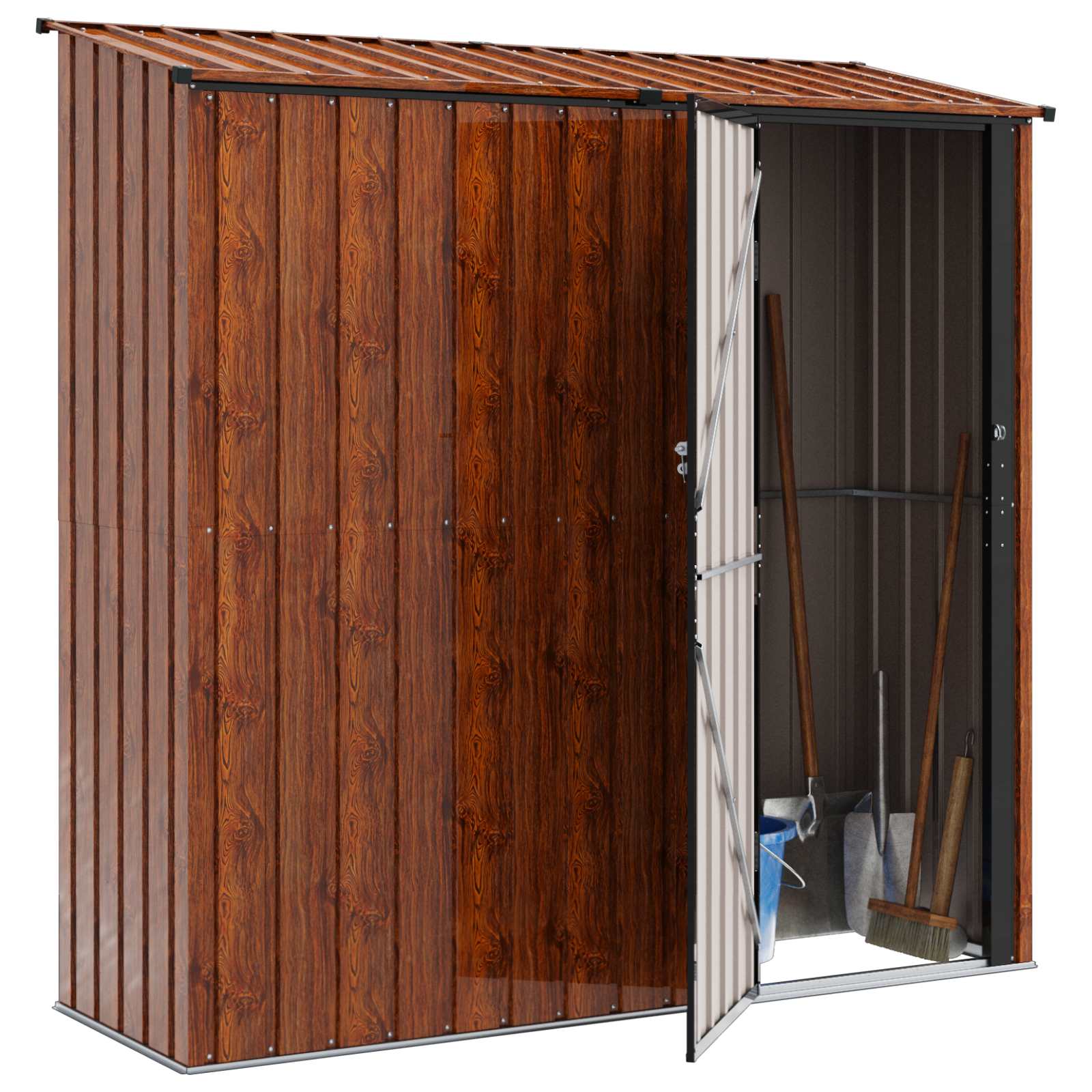Gartenschuppen Braun 203,5 x 73 x 200 cm Metall