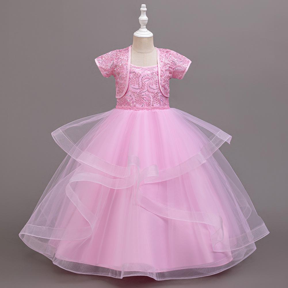 

Детские платья Платье принцессы Платье для девочки-цветочницы Свадебные платья для девочек Платья-халтер Одежда для выступления на дне рождения Два комплекта 635 120cm