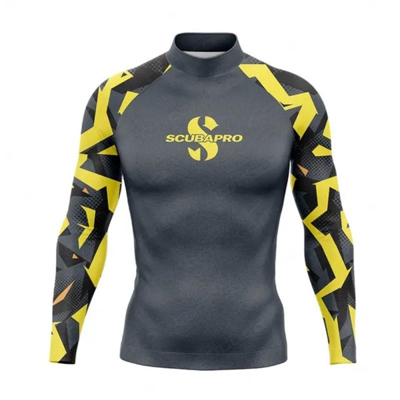 SCUBAPRO Maglia a Maniche Lunghe Rash Guard Uomo Protezione UV Maglietta da Nuoto Surf Diving Snorkeling Sport Acquatici