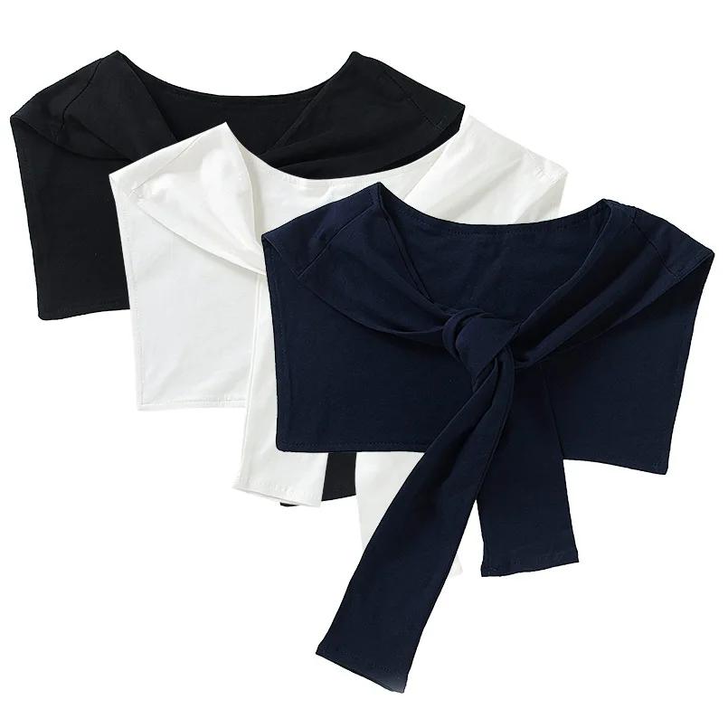 Fashion Knitted Fake Collar Shawl Ladies Shoulder Wrap Removable Detachable Collar for Women Striped False Collar