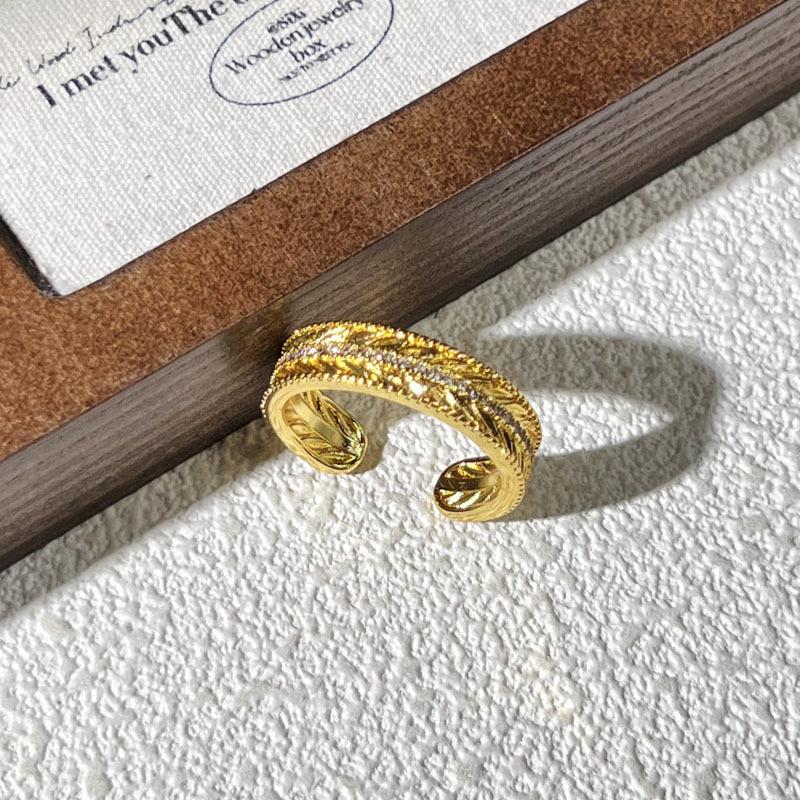 Retro Flower Planet Colored Diamond National Style New Chinese Magpie Temperament Open Ring Exquisite High-end Niche Ring