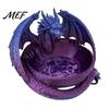 Mittelalterliche Drachen-Dekoration 3D-gedrucktes Aufbewahrungsfach für Schmuckschlüssel, Dekorative Schreibtisch-Organisationsschale mit detaillierten Fantasy-Schuppen & Flügeln, Schale mit großem Fassungsvermögen