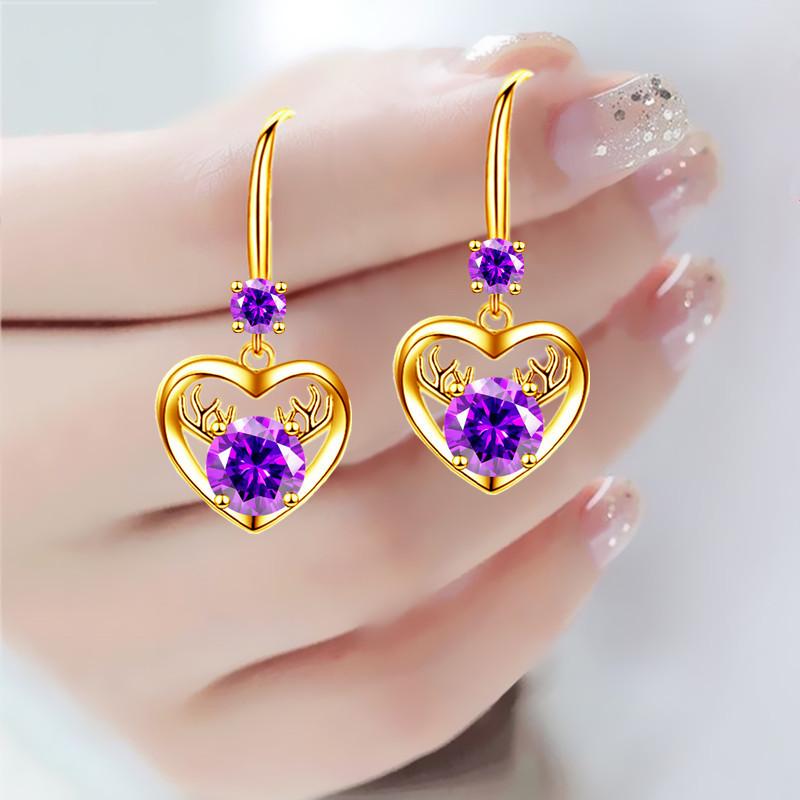 

Серьги женские инкрустированные бриллиантами Love в форме сердца Олень серьги длинные Senior Sense