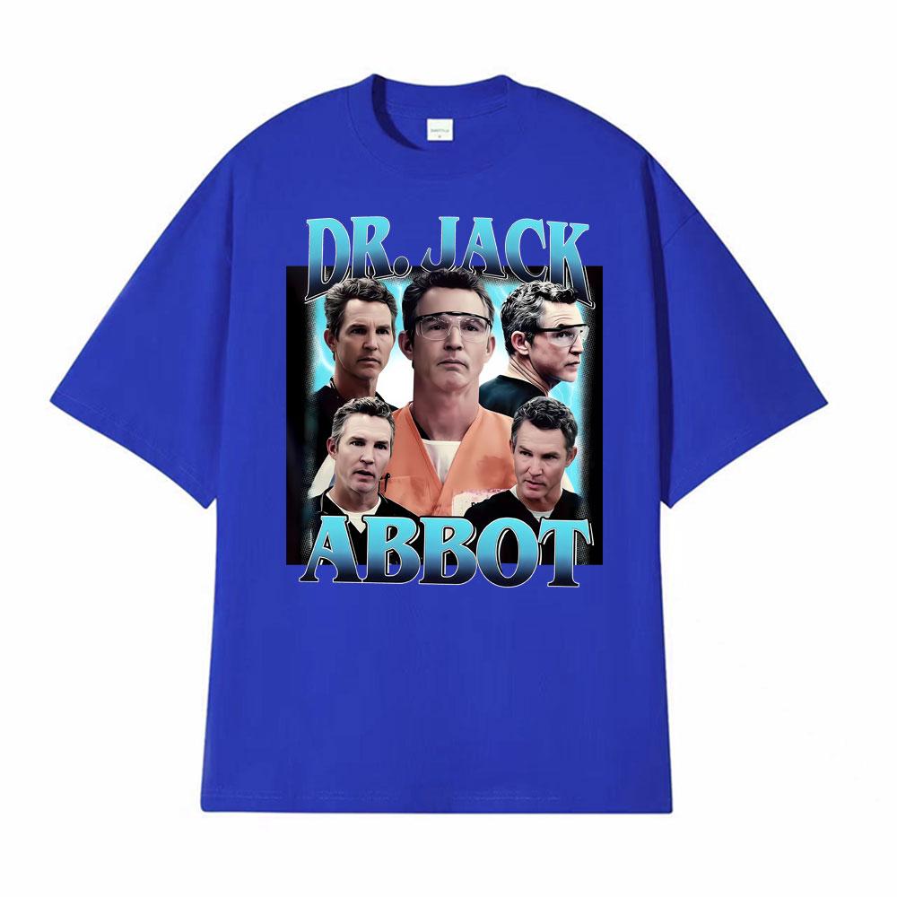 Dr Jack Abbott Blue Vintage 90s Graphic T Shirts Mens Clothing Summer Fashion Classic Tshirt Unisex Summer High Quality TShirt