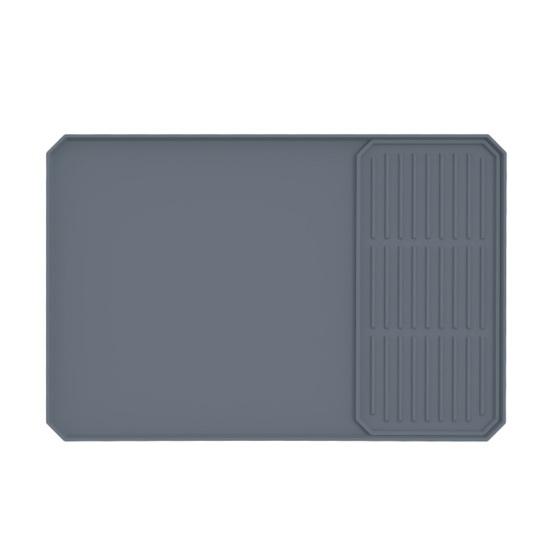 

Yousheng Silicone Coffee Machine Mat Quick Dry Anti-slip Rectangle Dish Bowl Plate Dinnerware Placemat Kitchen Countertop Drying Mat серый