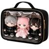 GLOFIN Plushie Bag, Fan Activity Plushie Pouch, Transparent Clear, Horizontal, Plushie Carrying Bag, Large Capacity Handbag, 28 X 20 X 9 Cm, Black