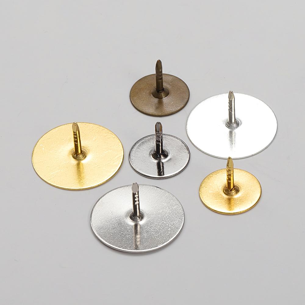 50 Jeux Broches Attaches Bouton Fermoir Papillon Support Badge à Pression Attache Broche Clou Attaches pour Bijoux DIY