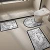 Luxury Bathroom Three-piece U-shaped Toilet Large Size Moisture-wicking Floor Mat Non-slip Foot Mat Soft Diatom Mud Mat