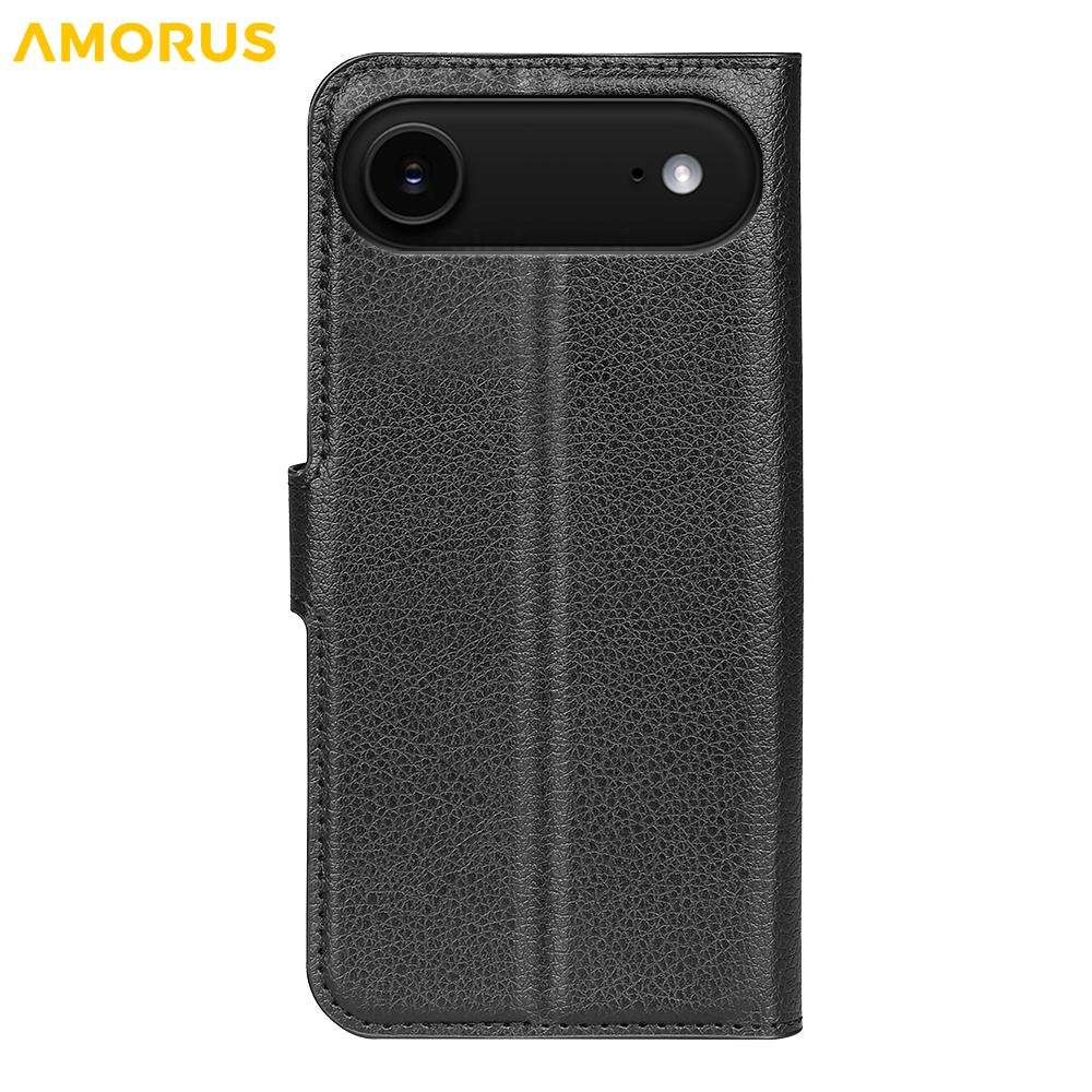 For iPhone Air Wallet Case Litchi Texture Shockproof Leather Flip Stand Phone Cover