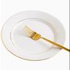 SIFAR Double Gold Rim Ceramic Dinner Plates