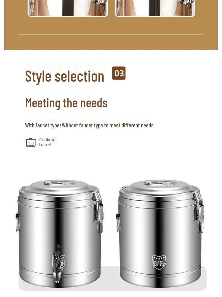 Extra-Dicker Isolierter Eimer mit Großer Kapazität für Reis, Sojamilch, Milchtee, Tofu und Suppe