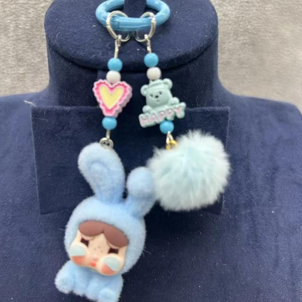 New CryBaby Keychain Kawaii Car Keychain Doll Bag Pendant Girl Heart-shaped Cartoon Moe Grain Bag Chain Pendant Gift