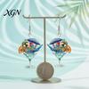 Fun Halloween Costume Jewelry 1 Pair Cute Acrylic Parrot Earrings, Tropical Animal Dangle Double Sided Full Color Earrings for Women, Summer