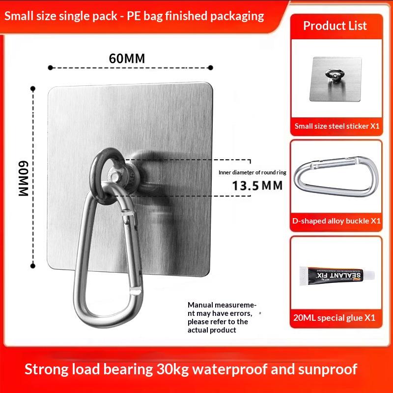Heavy Duty No Drill Adhesive Stainless Steel Hooks Ceiling Hangers for Lanterns Hanging Plants Bathroom Storage